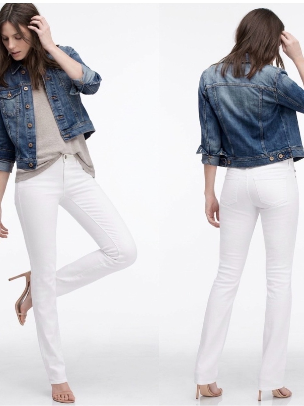 AG Adriano Goldschmied The Ballad Slim Boot White Jeans -Sz 30R